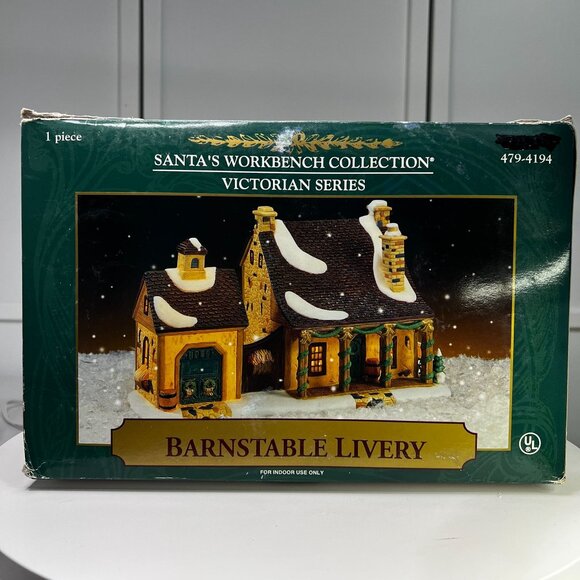 Santas Workbench Barnstable Livery Lighted Christmas Village Building - 1999 - Picture 3 of 11